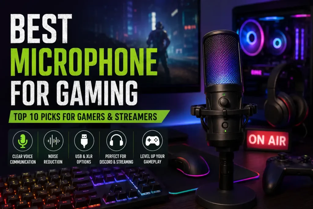 Best microphone for gaming setup with RGB keyboard and streaming equipment